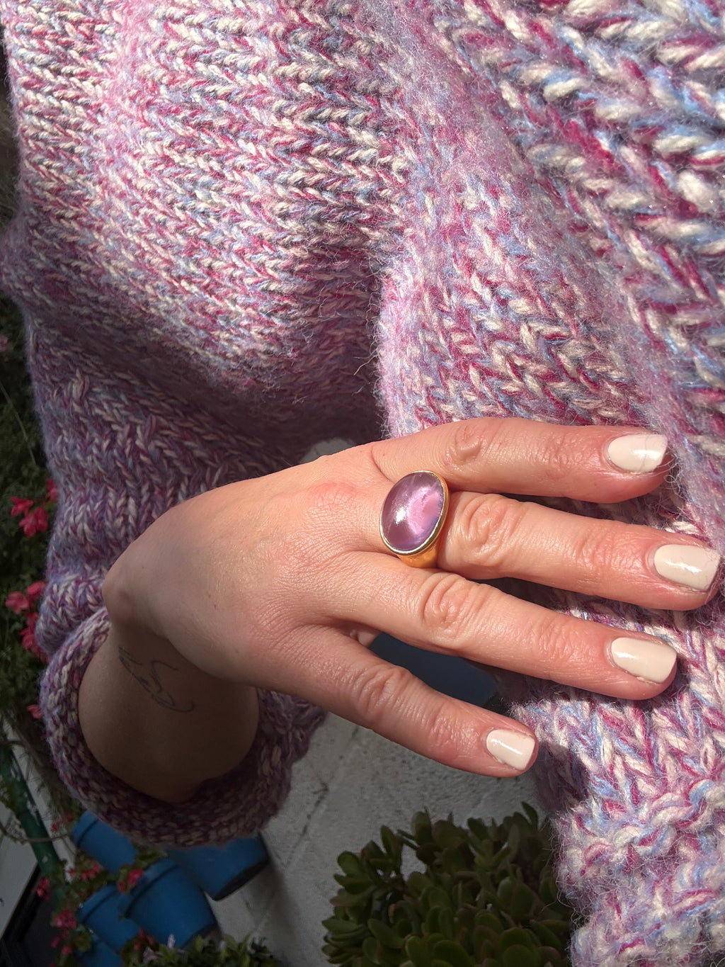 Light Amethyst Statement Ring