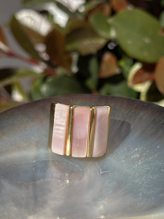 Pink Mother of Pearl Statement Ring