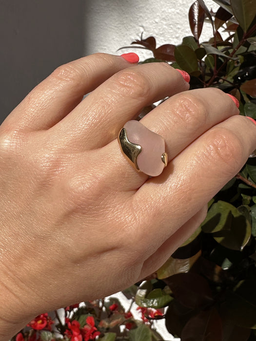 Rose Quartz Statement Ring