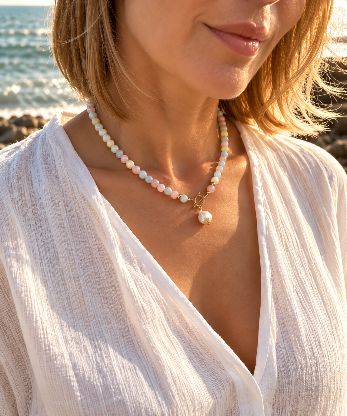 Morganite Necklace “Dulceida”
