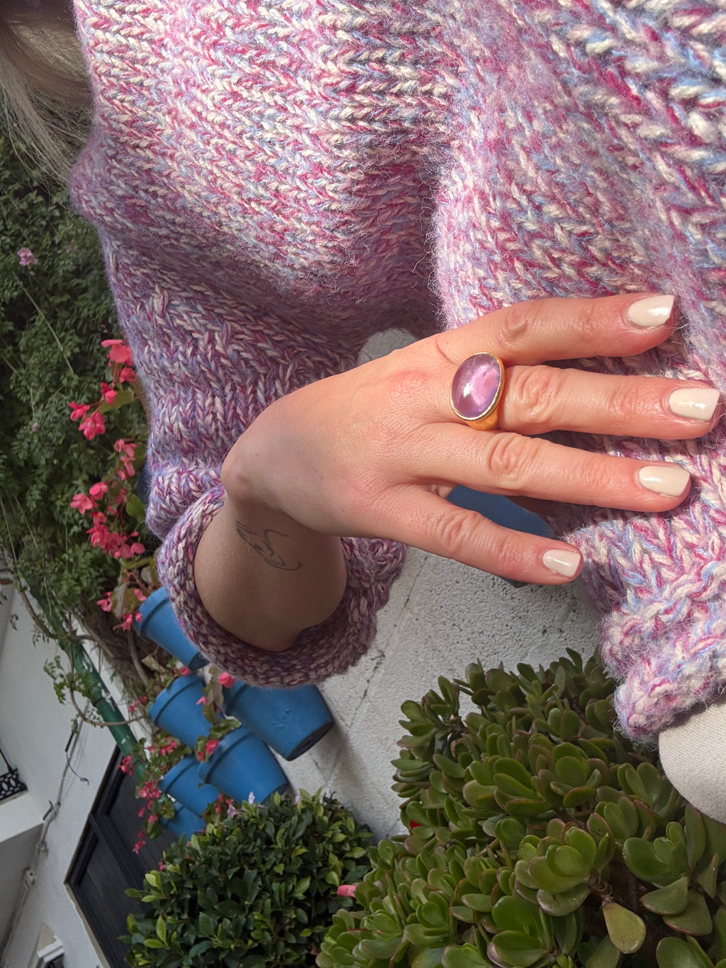 Light Amethyst Statement Ring