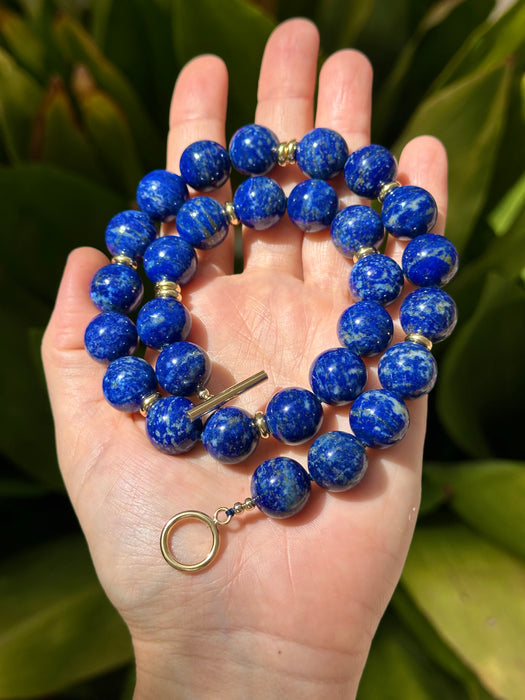 Chunky Gumball Lapis Lazuli Necklace