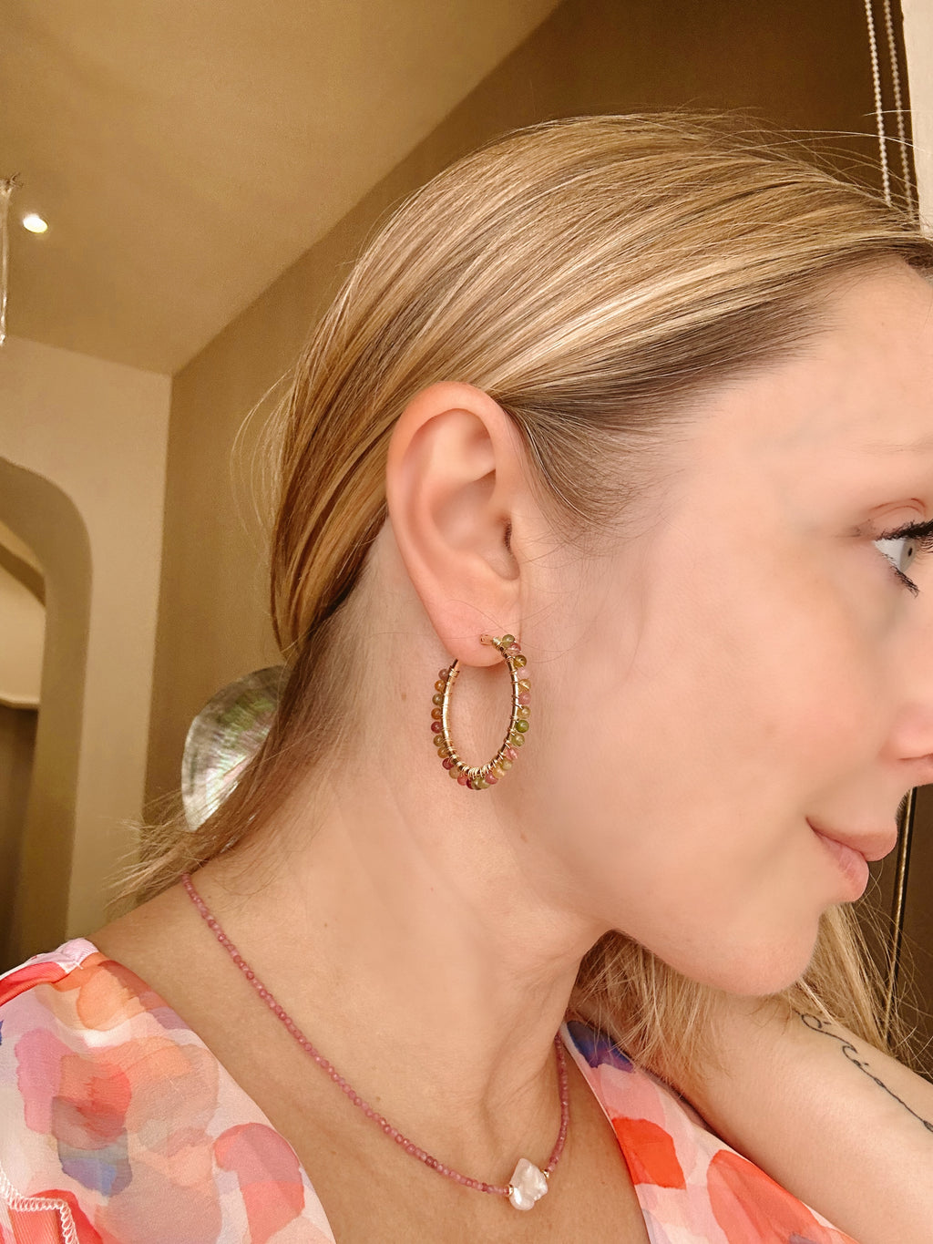 Tourmaline Hoop Earrings