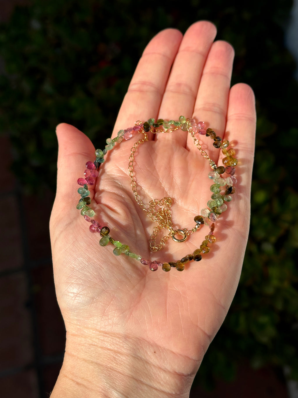 Multi Tourmaline Briolette Necklace
