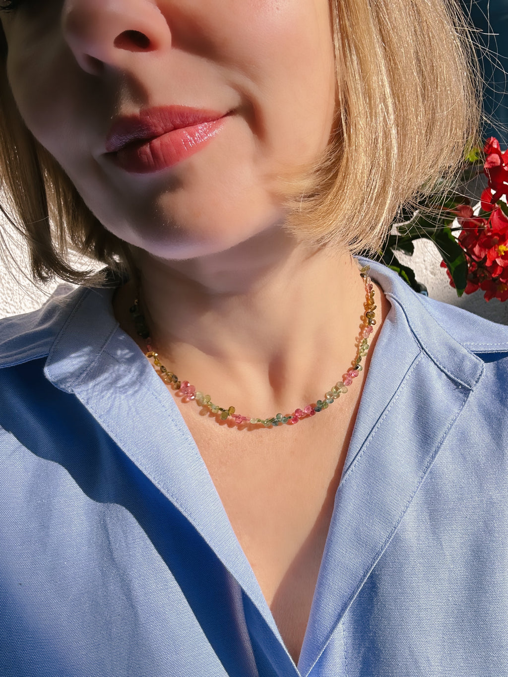Multi Tourmaline Briolette Necklace