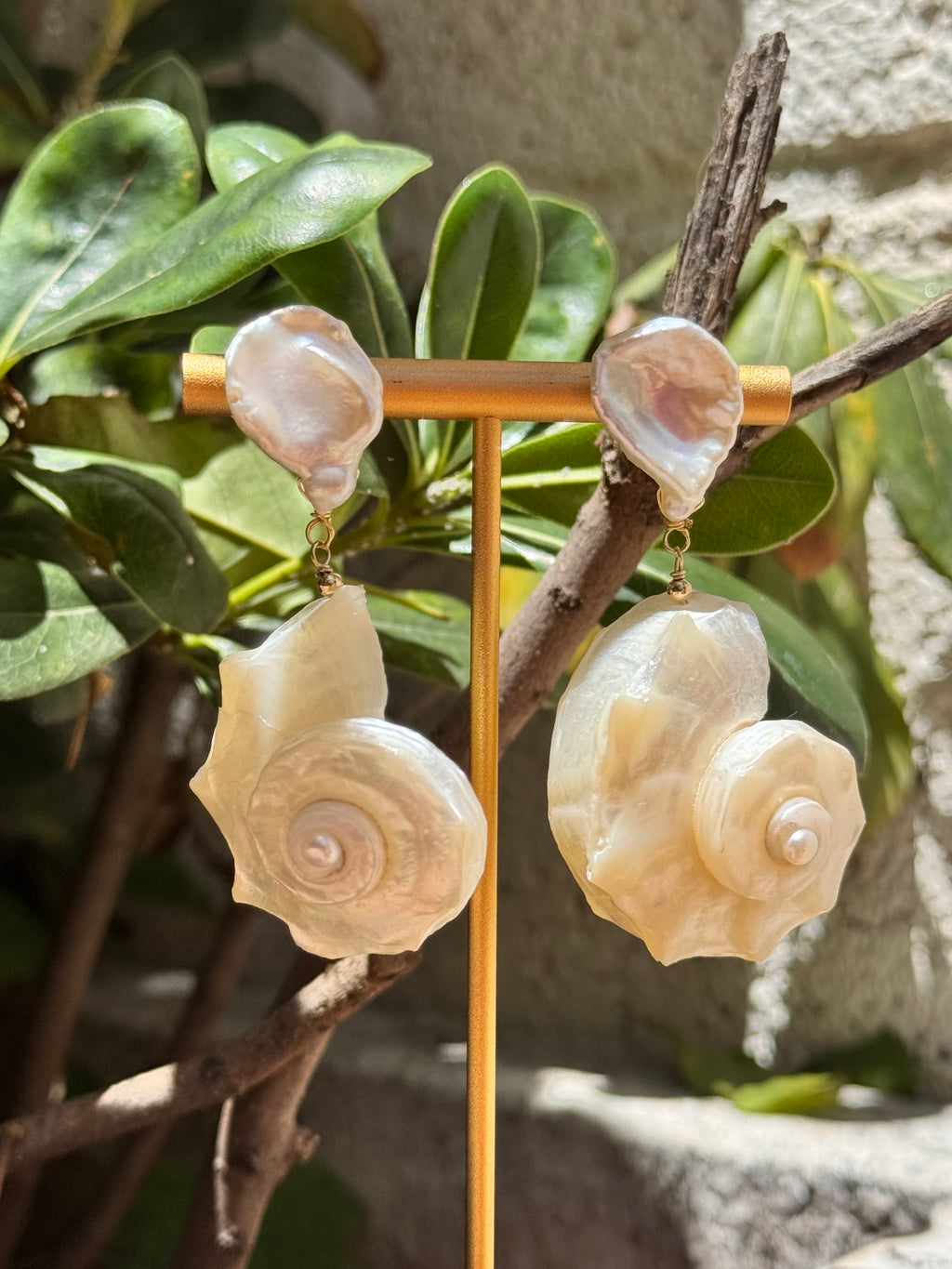 Keshi Pearl And Shell Earrings “Sirena”