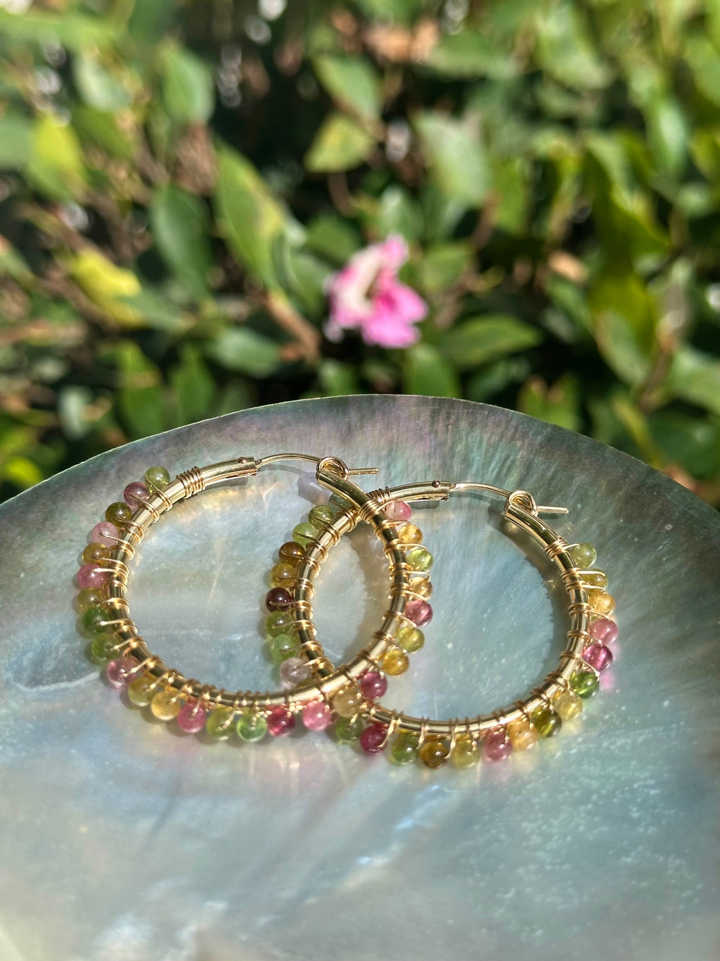 Tourmaline Hoop Earrings