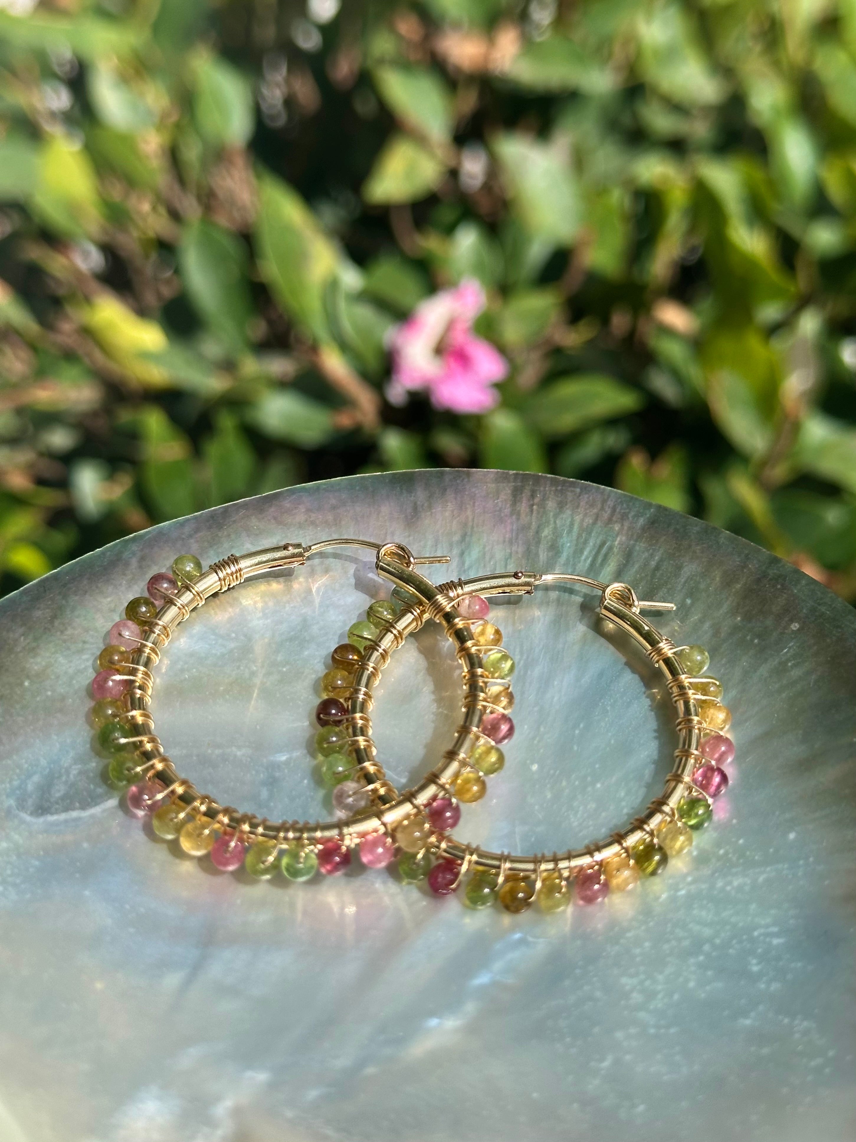 Tourmaline Hoop Earrings