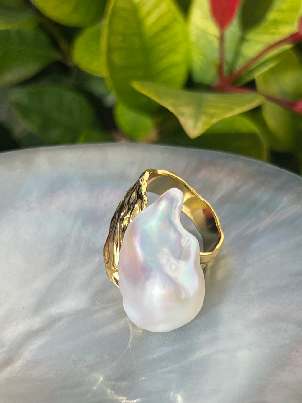 Baroque Pearl Resizable Cocktail Ring