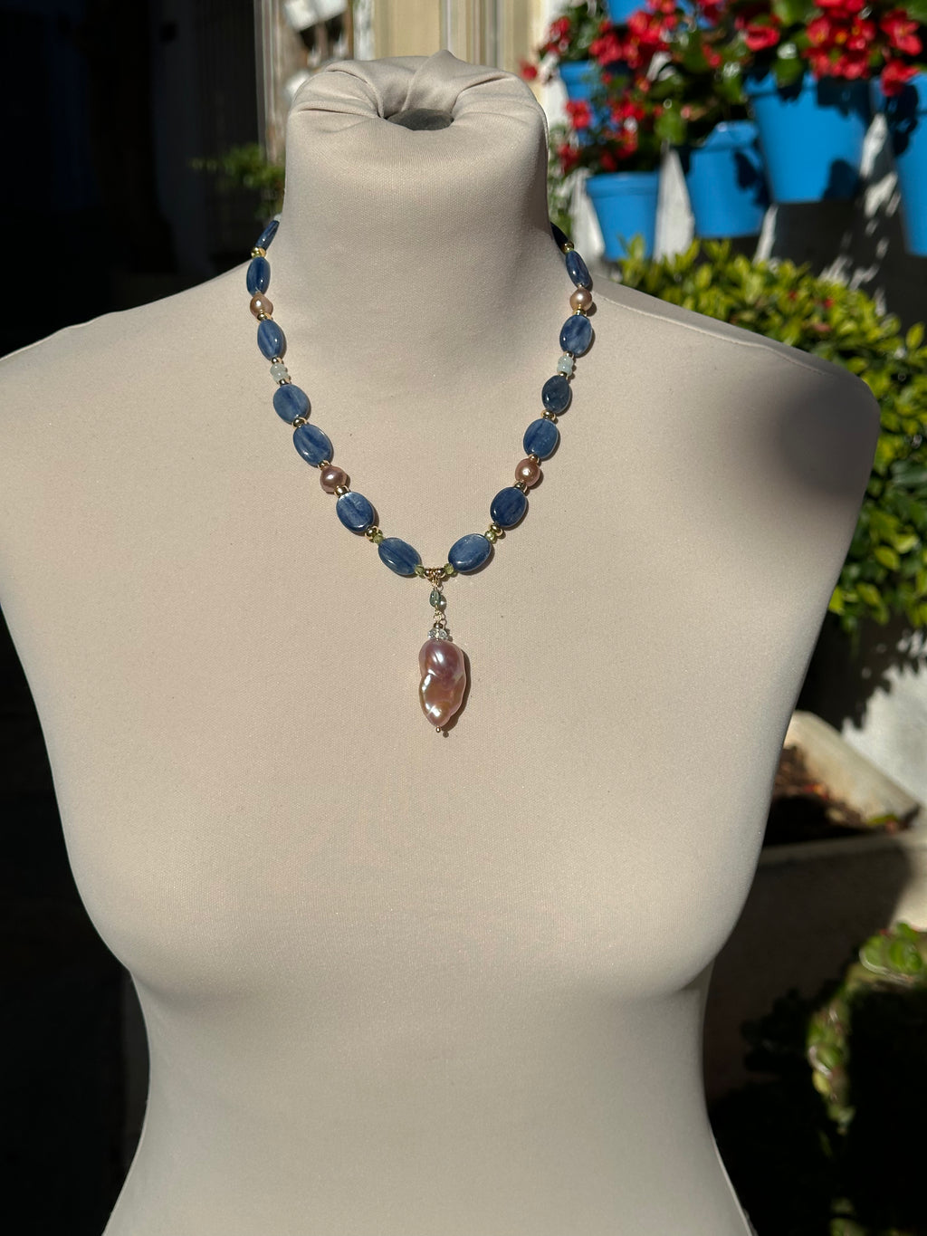 Kyanite Statement Necklace Daria