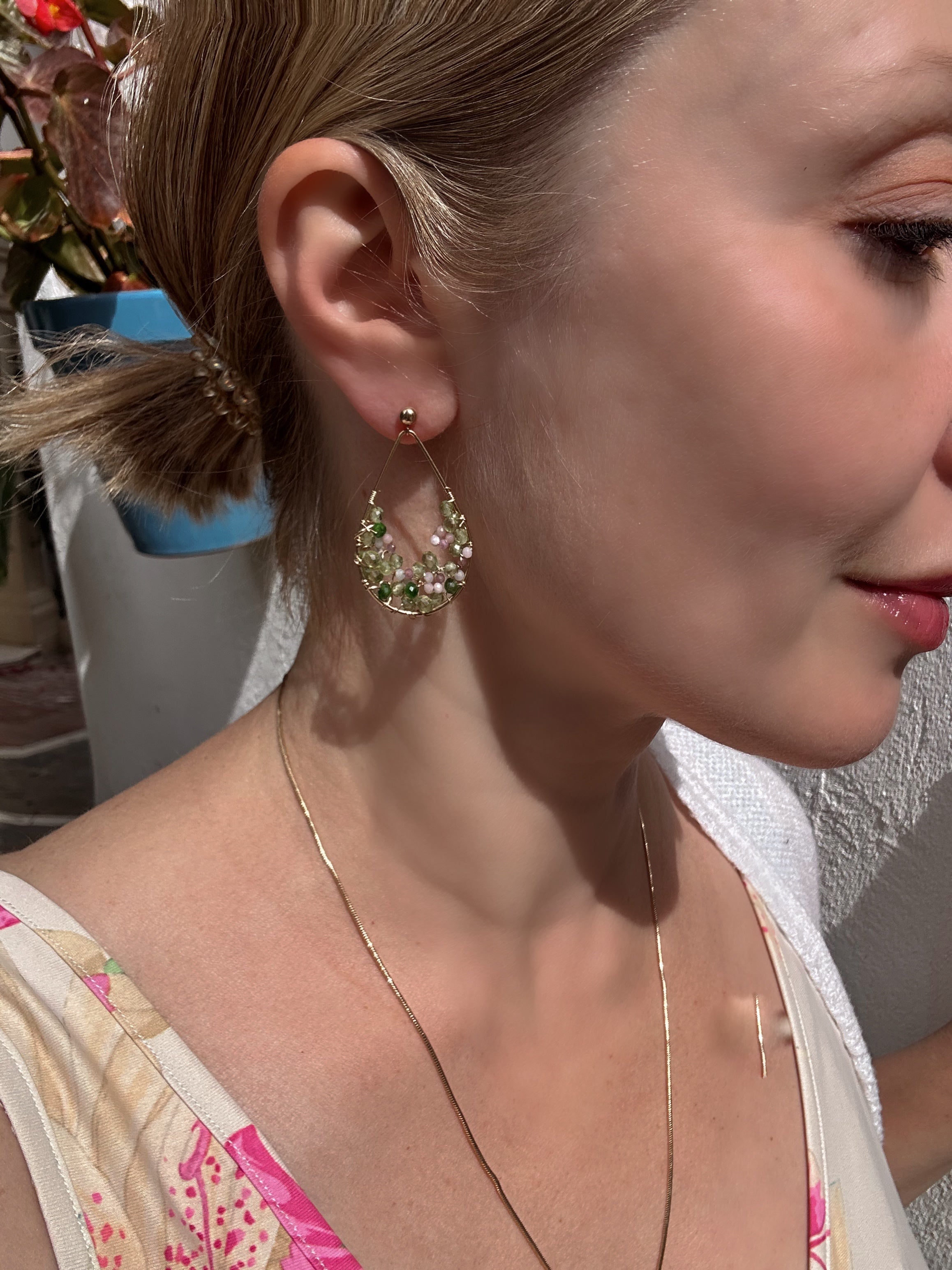 Floral Gemstone Earrings “Jardines Secretos”