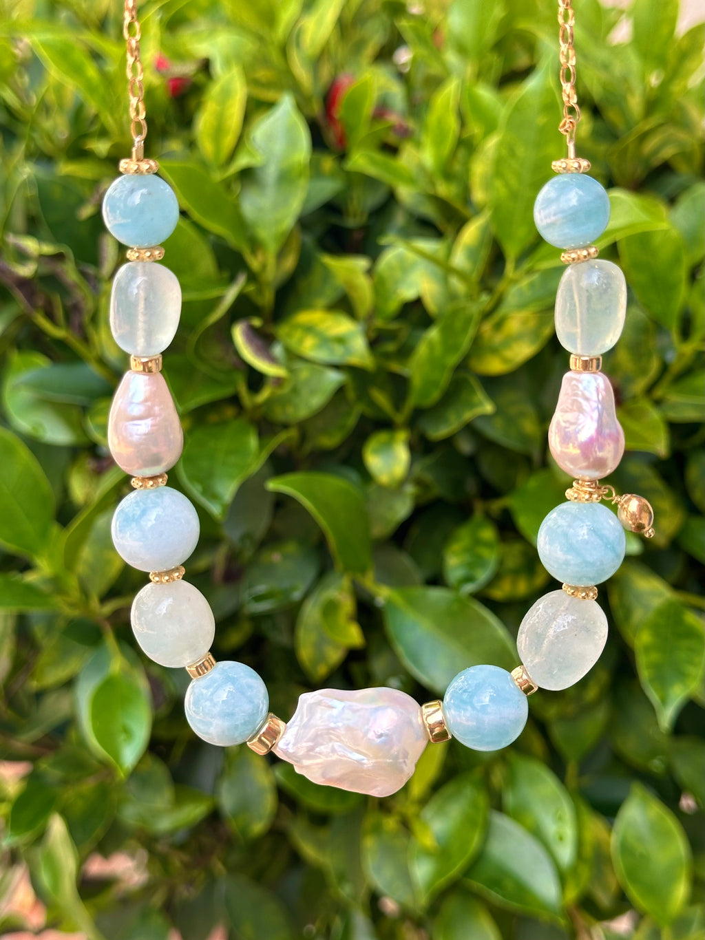 Aquamarine statement necklace Mirabel