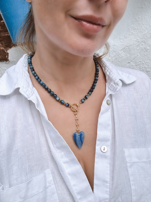 Kyanite necklace with heart pendant