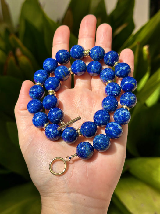 Chunky Gumball Lapis Lazuli Necklace