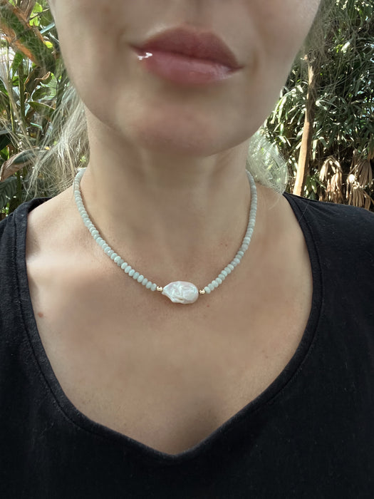 Jade and Baroque Pearl Necklace