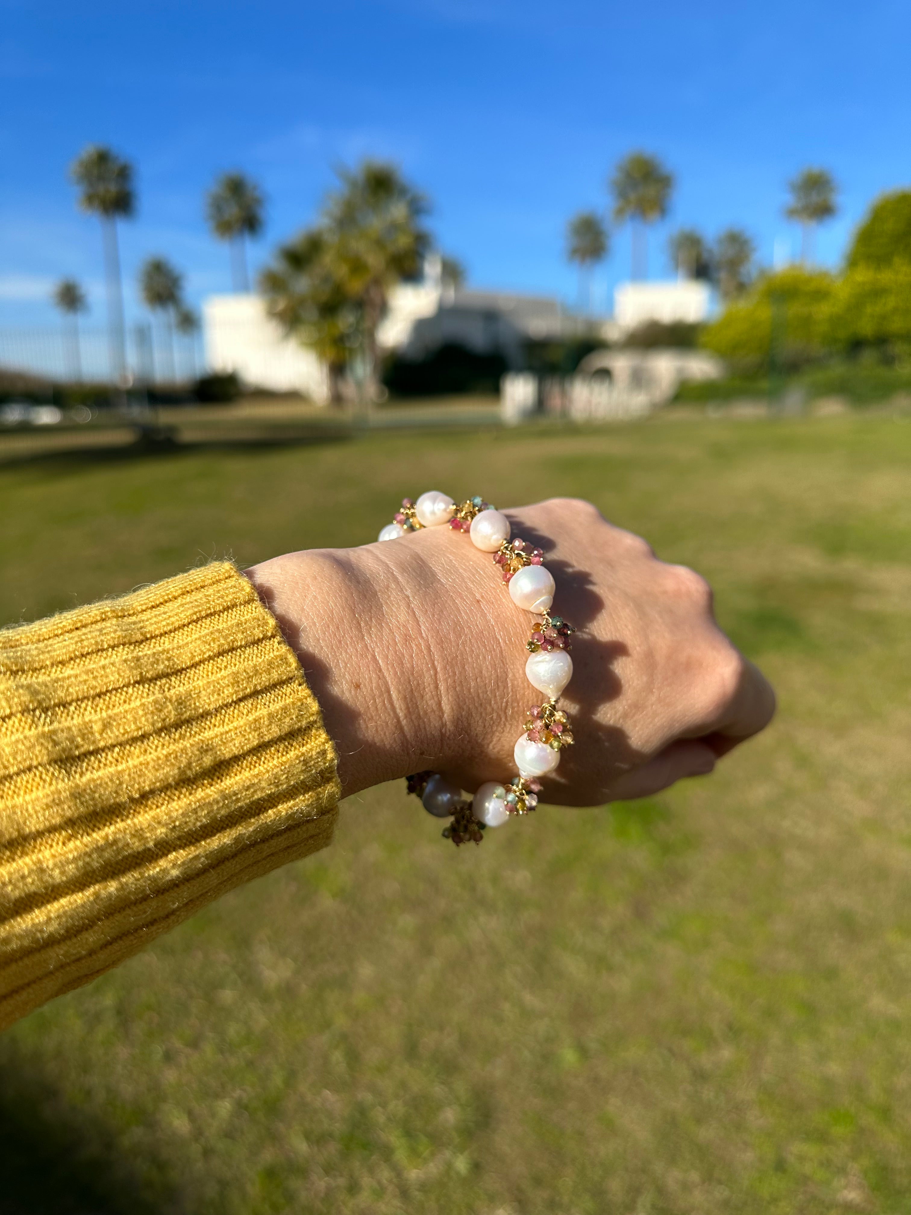 Pearl And Multi Tourmaline Bracelet