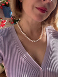 Classic White Pearl Necklace 8 mm