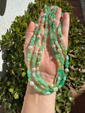 Chrysoprase, Ethiopian opal and Freshwater Pearl Layered Necklace