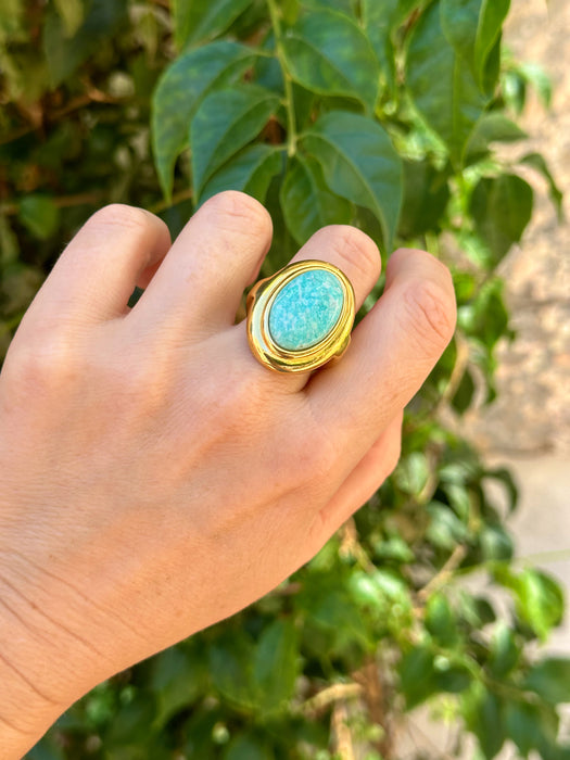 Amazonite Statement Ring