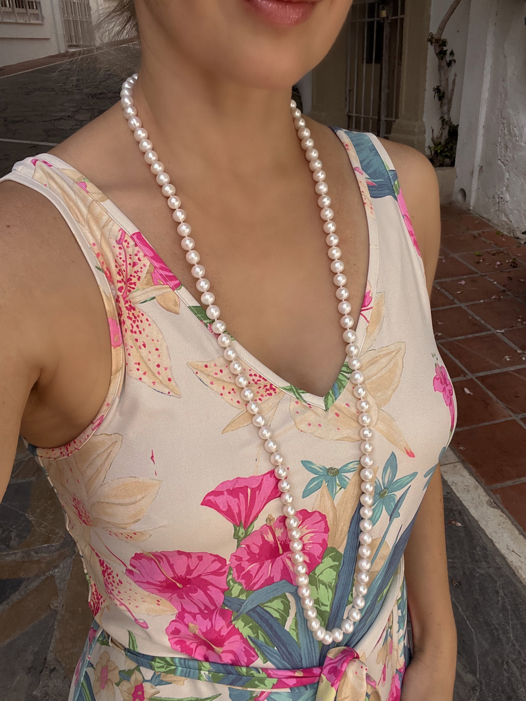 Timeless Classic Long Pearl Necklace