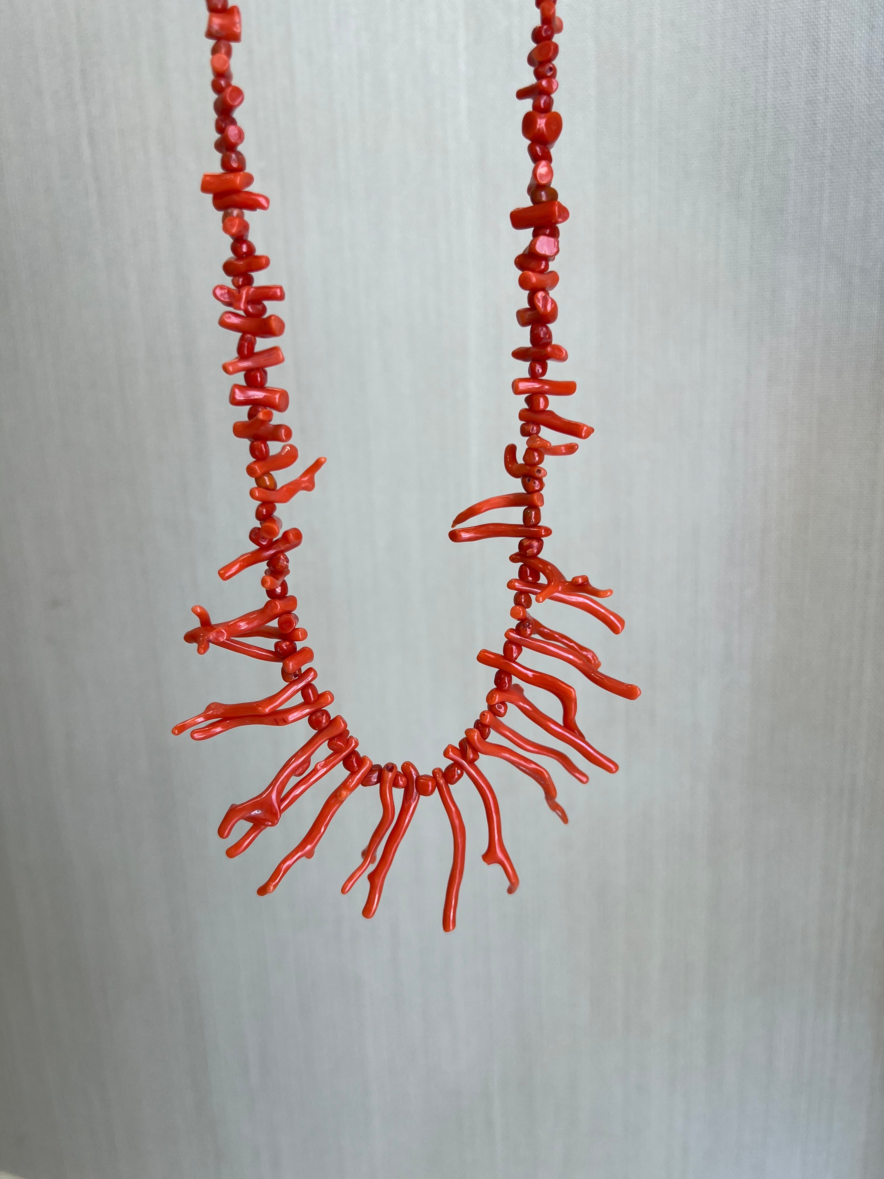 Red Coral Branch Necklace