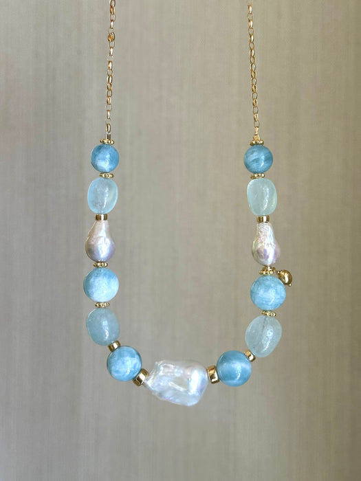 Aquamarine statement necklace Mirabel