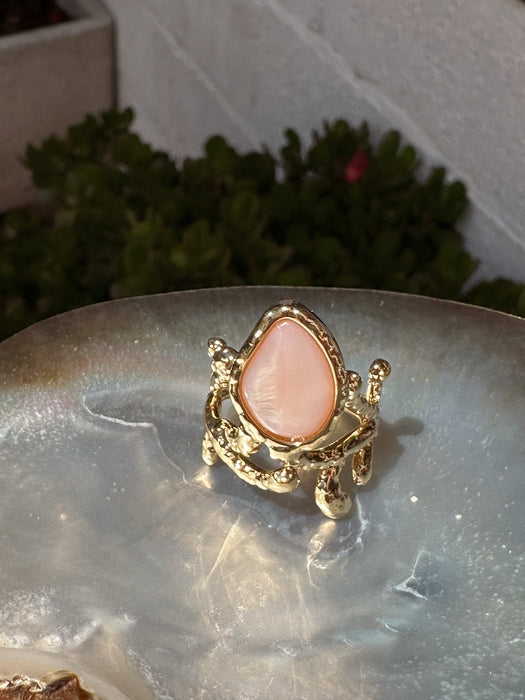 Pink Mother of Pearl Ring