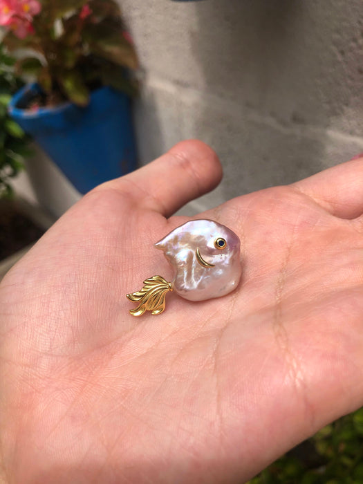 Pearl Fish Brooch