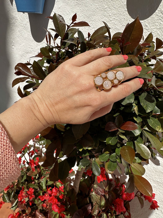 Druzy Quartz Statement Ring