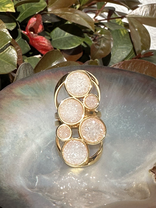 Druzy Quartz Statement Ring