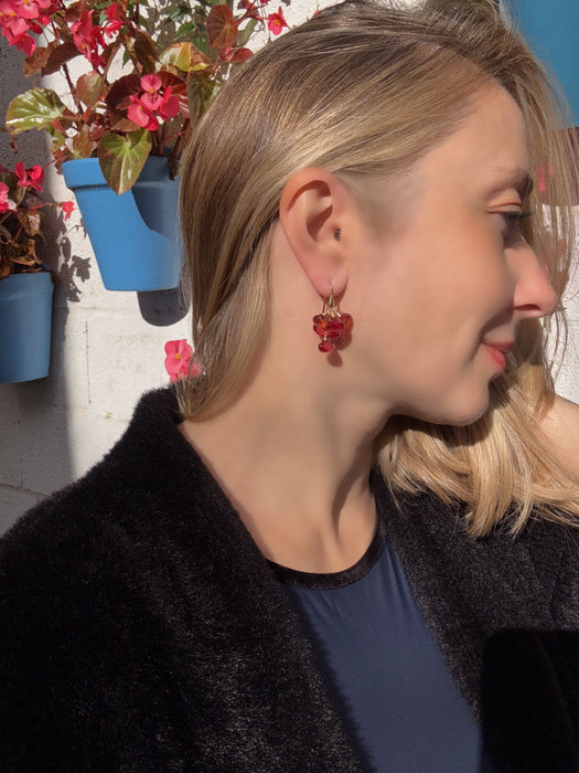 Dark Pink Padparadscha Sapphire earrings