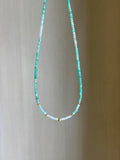 Dainty Shaded Emerald And Solid Gold Necklace