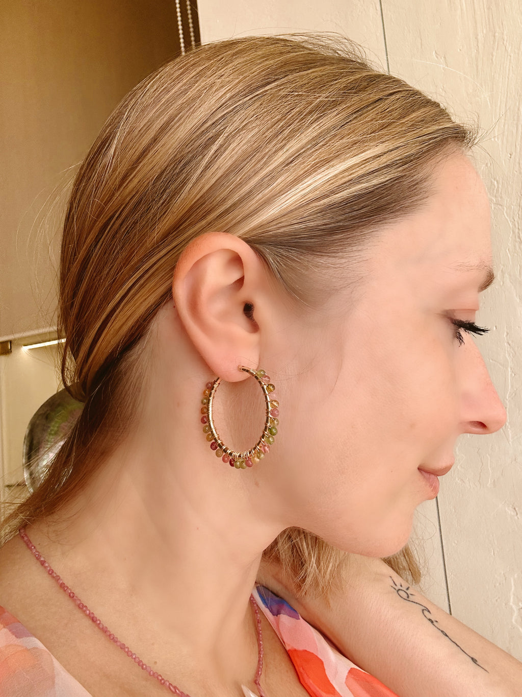 Tourmaline Hoop Earrings