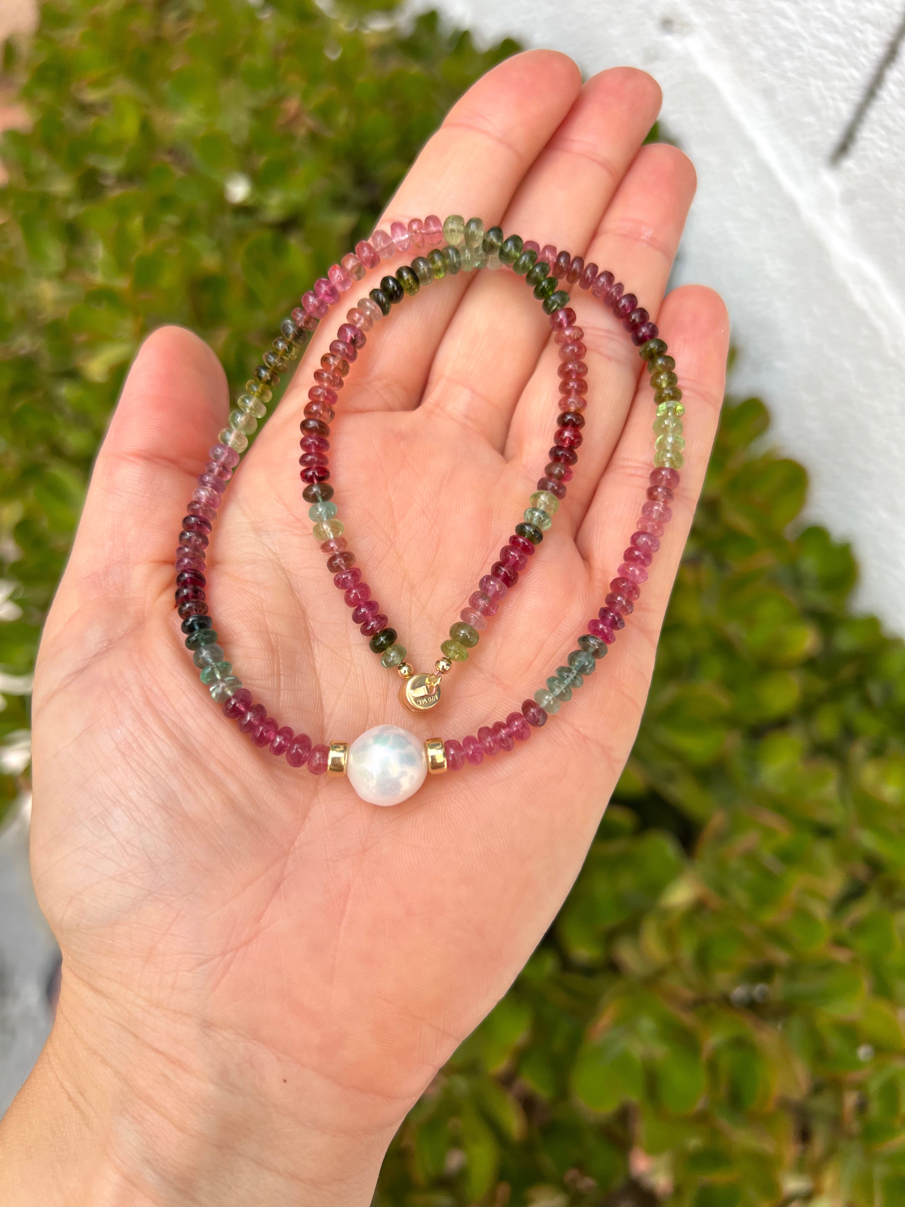 Tourmaline And Pearl Choker