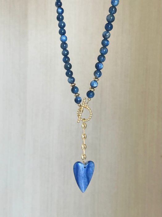 Kyanite necklace with heart pendant