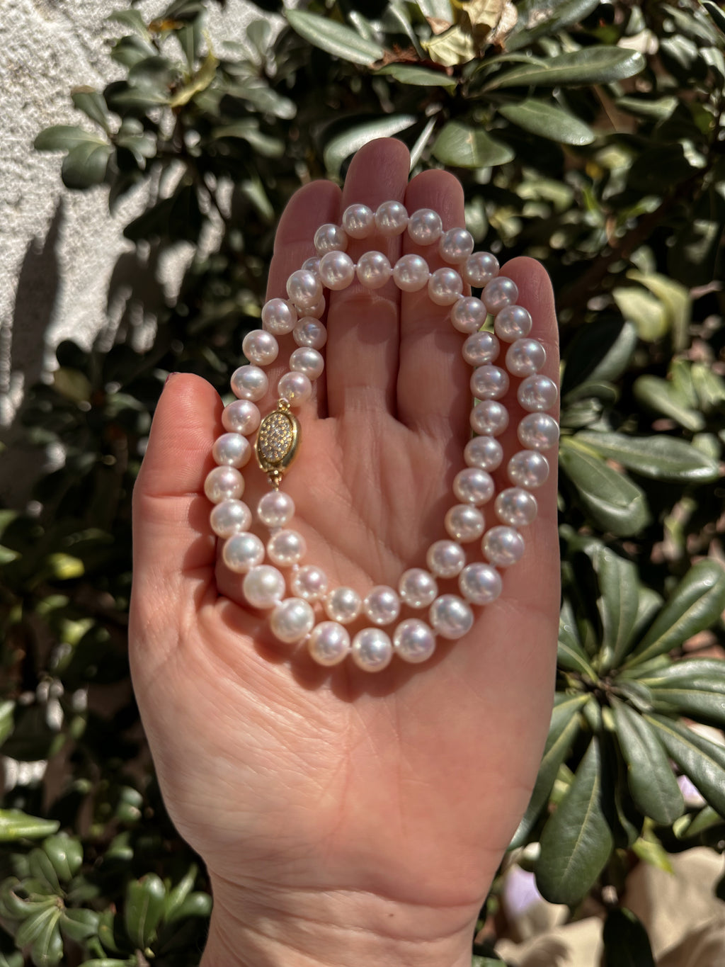 Classic White Pearl Necklace 8 mm