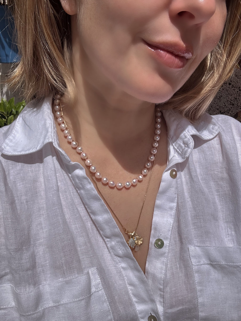 Pink Baroque Akoya Pearl Necklace