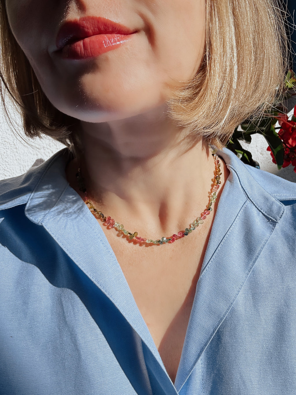Multi Tourmaline Briolette Necklace