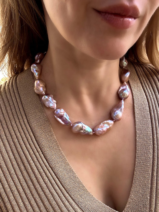 Purple Baroque Pearl Necklace