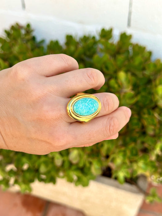 Amazonite Statement Ring