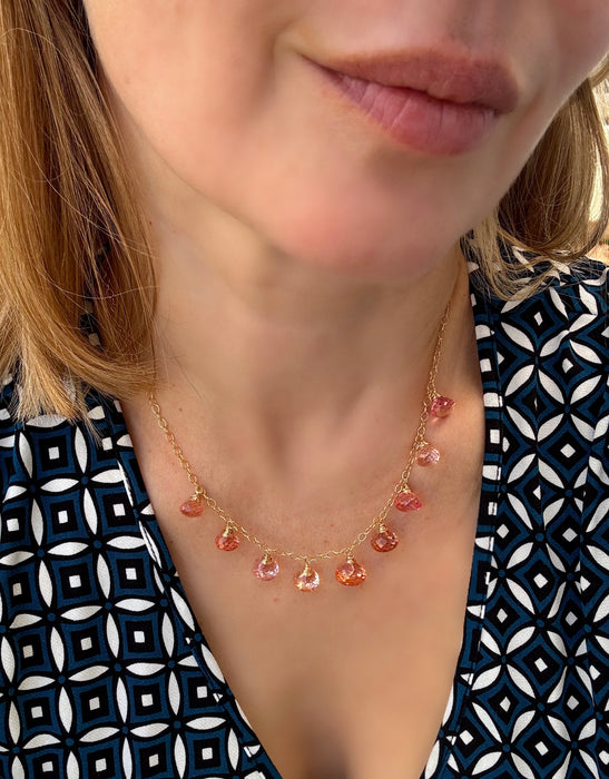 Peach Padparadscha Sapphire Necklace