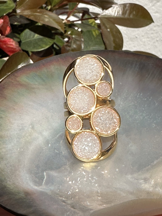 Druzy Quartz Statement Ring