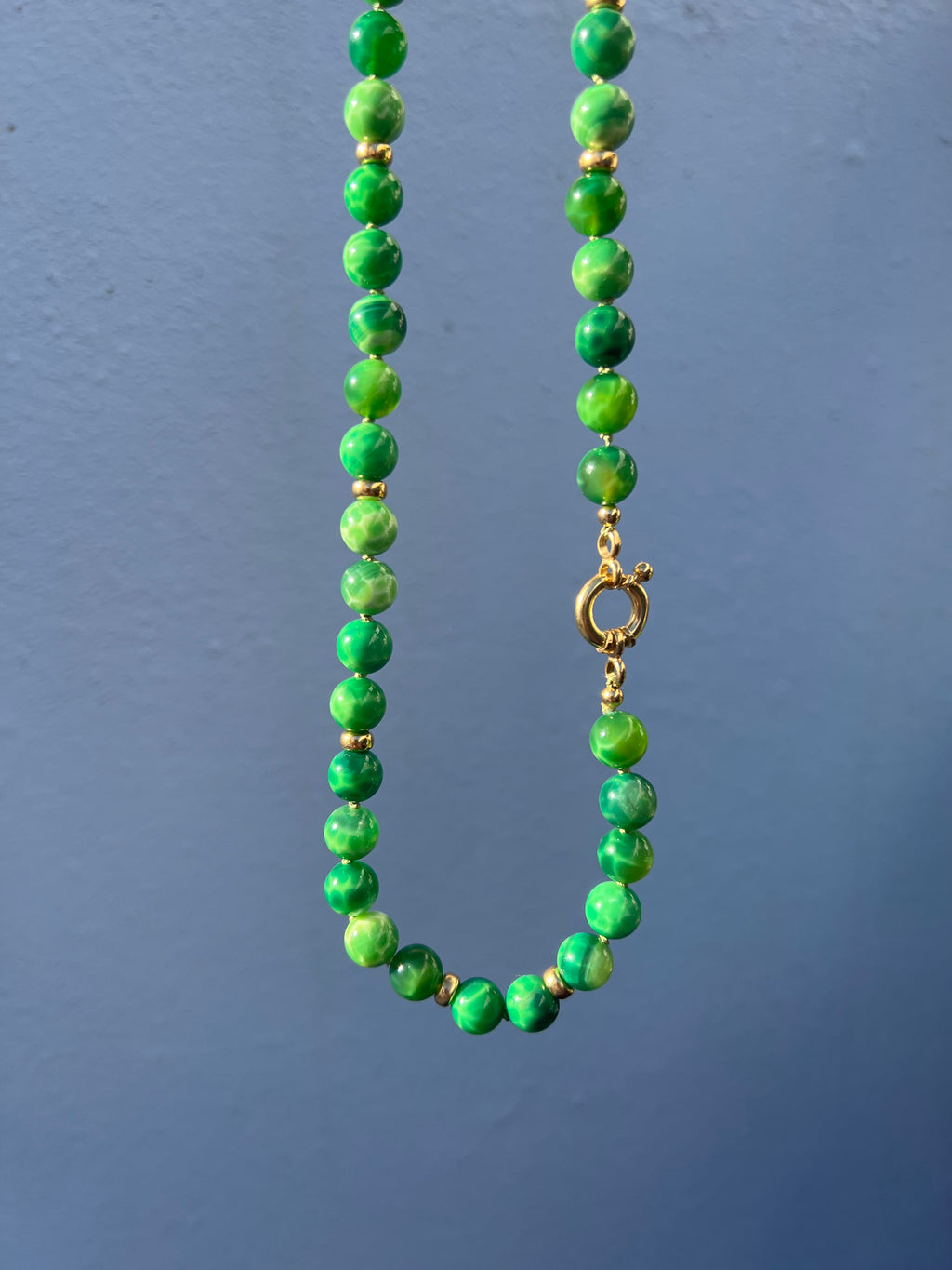Peacock Agate Beaded Necklace