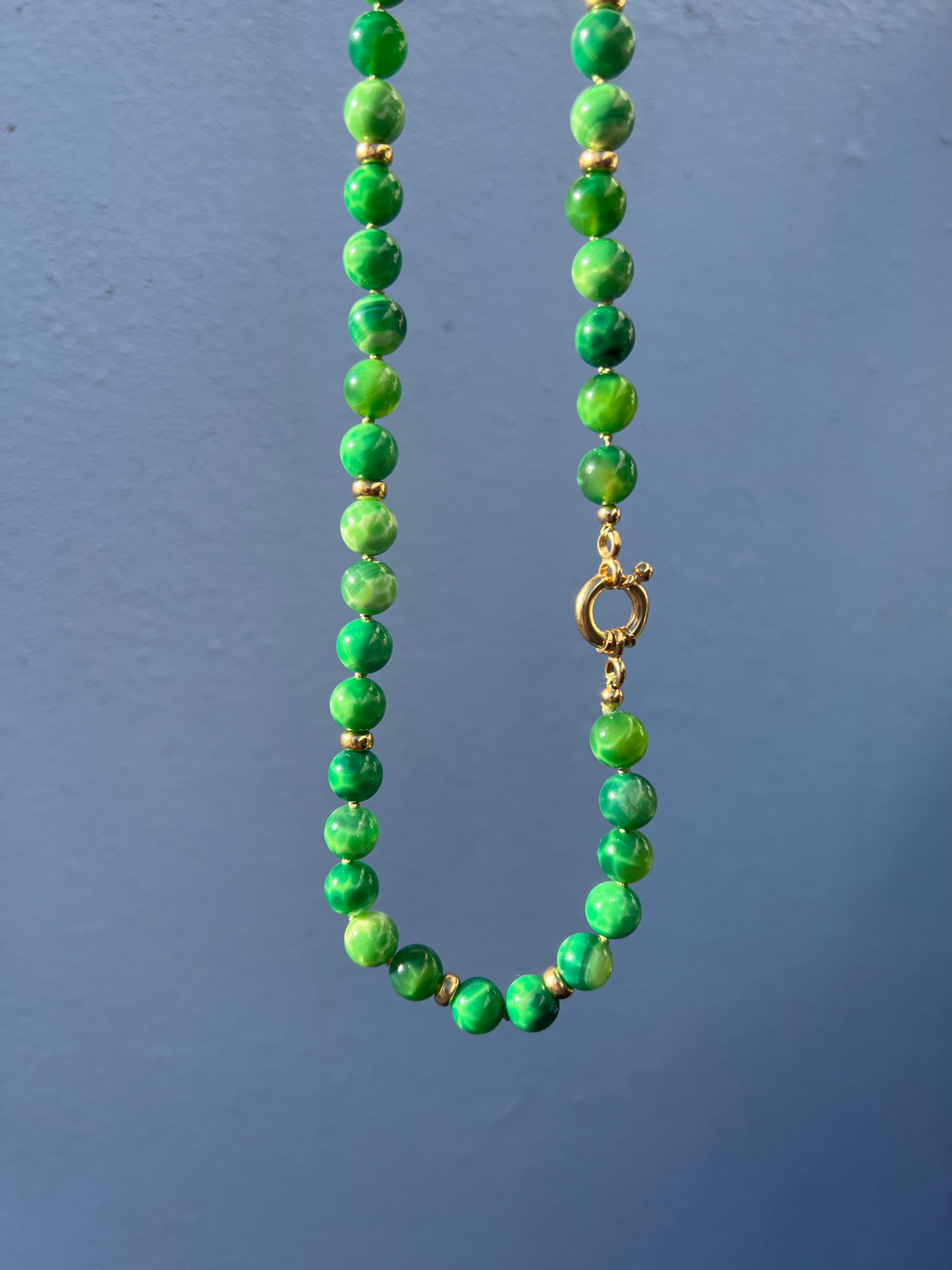 Peacock Agate Beaded Necklace