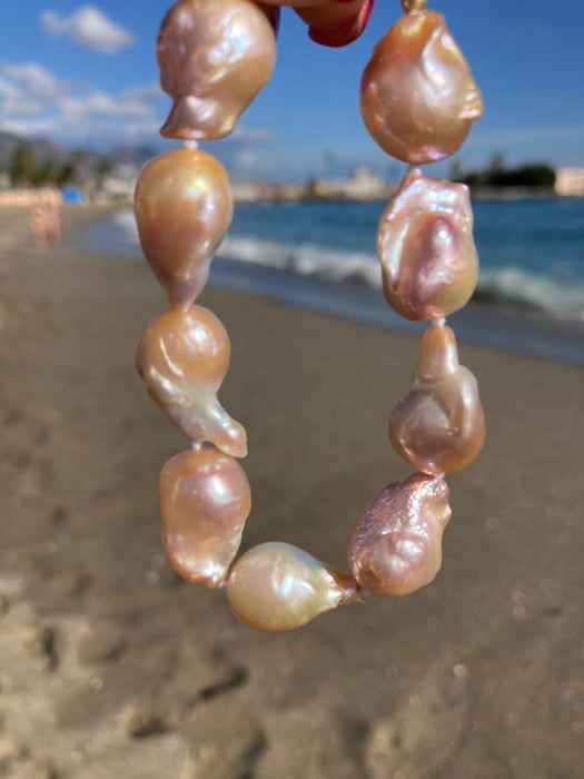 Pink Baroque Pearl Bracelet