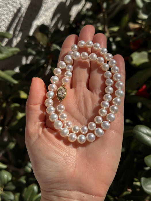 Classic White Pearl Necklace 8 mm