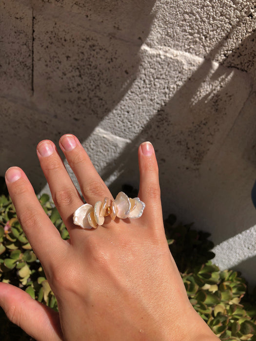 Pink Keshi Pearl Cocktail Ring