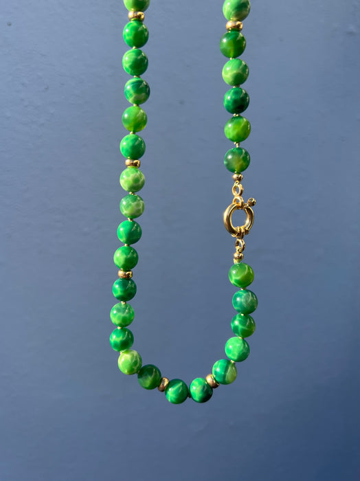 Peacock Agate Beaded Necklace