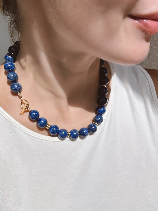 Chunky Gumball Lapis Lazuli Necklace