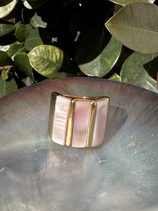 Pink Mother of Pearl Statement Ring